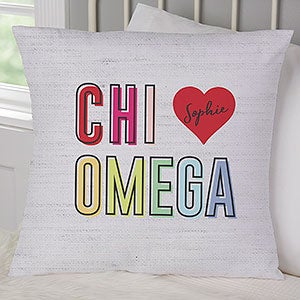 0 Chi Omega Personalized Large Throw Pillow