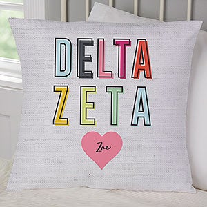 0 Delta Zeta Personalized Large Throw Pillow