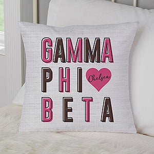 0 Gamma Phi Beta Personalized Small Throw Pillow