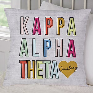 0 Kappa Alpha Theta Personalized Large Throw Pillow