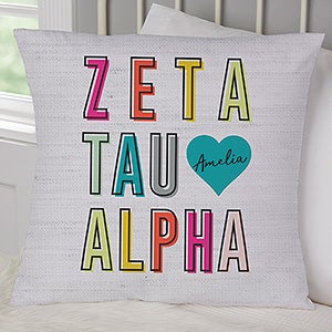 0 Zeta Tau Alpha Personalized Large Throw Pillow