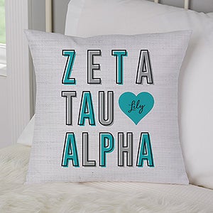 0 Zeta Tau Alpha Personalized Small Throw Pillow
