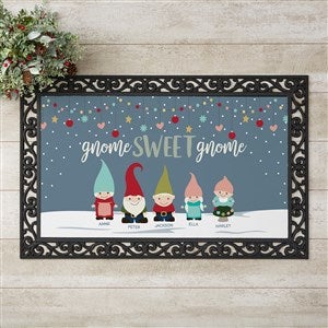 Gnome Family 20x35 Personalized Doormat