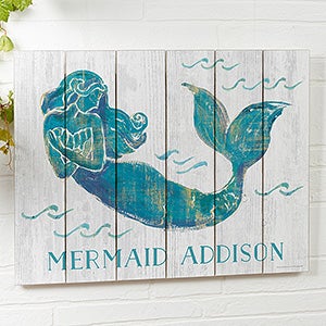 16x20 Mermaid Personalized Wooden Shiplap Sign
