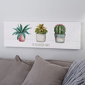 Mixed Cactus & Succulents Personalized Canvas Print - 8x24