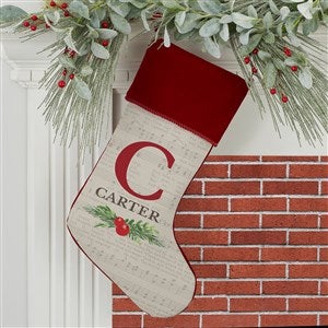 Nostalgic Noel Burgundy Initial Christmas Stockings