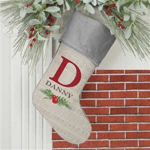 Nostalgic Noel Personalized Grey Christmas Stockings
