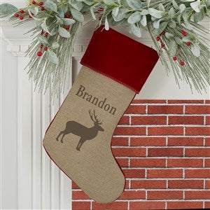 Outdoorsmen Personalized Burgundy Christmas Stockings