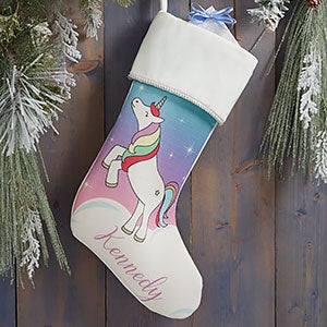 Unicorn Personalized Christmas Stocking