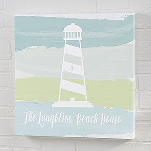 Seaside Swatch Lighthouse Personalized 20x20 Canvas Print