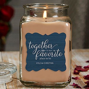 Together Is... Personalized 18 oz Walnut Coffee Scented Candle Jar