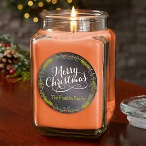 Happy Holidays 18 oz Walnut Coffee Scented Candle Jar