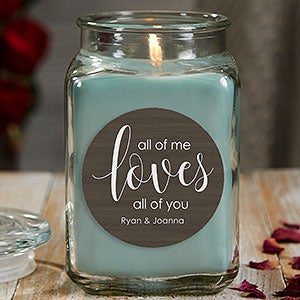 All of Me Loves All of You 18 oz Eucalyptus Scented Candle Jar