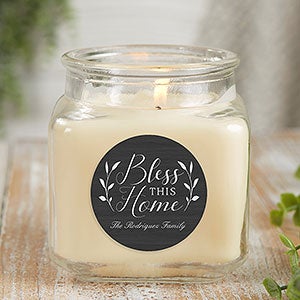 Bless This Home 10 oz Vanilla Bean Scented Candle Jar