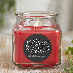 Bless This Home 10 oz Cinnamon Spice Scented Candle Jar