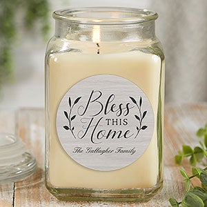 Bless This Home 18 oz Vanilla Bean Scented Candle Jar