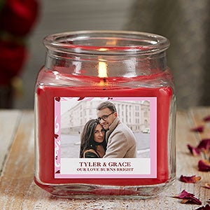 Sweethearts 10 oz Cinnamon Spice Scented Photo Candle Jar