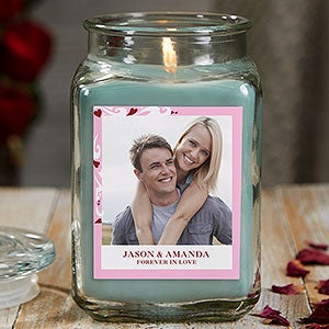 Sweethearts 18 oz Eucalyptus Scented Photo Candle Jar