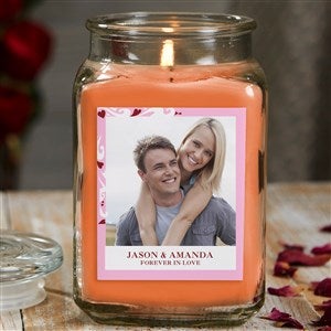 Sweethearts 18 oz Walnut Coffee Scented Photo Candle Jar