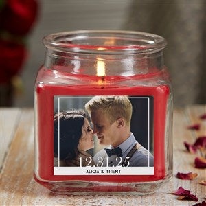 Our Wedding Photo Personalized 10 oz. Cinnamon Spice Candle Jar - #21920-10CS