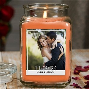 Wedding Photo 18 oz Walnut Coffee Scented Candle Jar