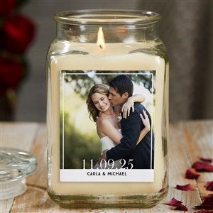 Wedding Photo 18 oz Vanilla Scented Candle Jar