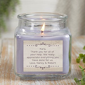 Thank You Candle 10 oz Lilac Scented Candle Jar
