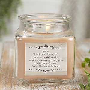 Thank You Candle 10 oz Walnut Coffee Cake Scented Candle Jar
