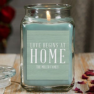 Love Begins At Home 18 oz Eucalyptus Scented Candle Jar