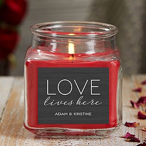 Love Lives Here 10 oz Cinnamon Spice Scented Candle Jar