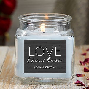 Love Lives Here 10 oz Crystal Waters Scented Candle Jar
