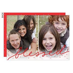 Blessed Photo Holiday Card - 2 Photos - Set of 5