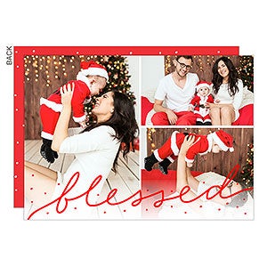 Blessed Photo Collage Holiday Card - Set of 5