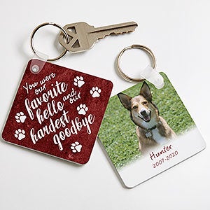 Dog and Cat Memorial Keychain Initial Paw Prints Sympathy Keyring for Pet Los... 