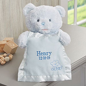 Gund Embroidered My First Peek-A-Boo Teddy Bear - Blue