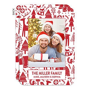 Woodland Pattern Holiday Card - Set of 15
