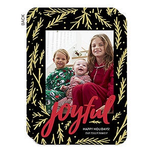 Black and Gold Joyful Holiday Card - Set of 15