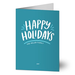 Simple Happy Holidays Card - Set of 15
