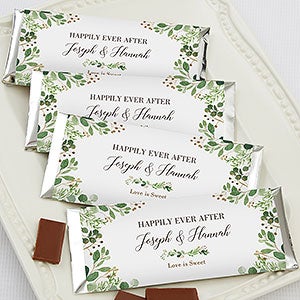 Laurels of Love Personalized Candy Bar Wrappers for Wedding - Set of 12