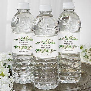 Laurels of Love Personalized Water Bottle Labels for Wedding - 24 labels - Unique Wedding & Anniversary Gifts - #22026