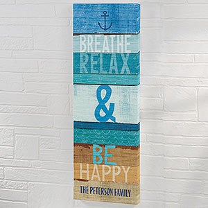 Relax Beachscape Inspiration Personalized Canvas Print - 12x36