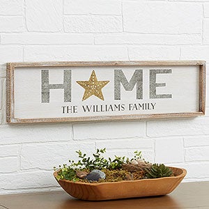 Personalized Rustic Wall Art - Gold Tones Under Sea Treasures