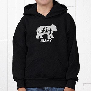 Baby Bear Personalized Kids Hooded Sweatshirt - Youth Large (12/14) - Grey