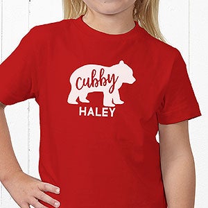 Baby Bear Personalized Kids T-Shirt - Youth Small (6-8) - Light Gray