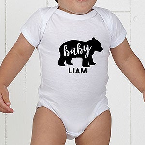 Baby Bear Personalized Baby Bodysuit - Infant 6 Months - White