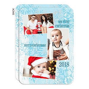 my first christmas 3 photo holiday card holiday stationery