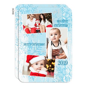 My First Christmas 3 Photo Holiday Card - Set of 15