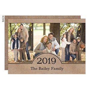 Burlap Premium Holiday Card - Set of 15