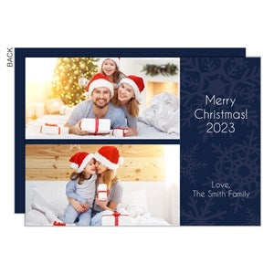 Snowflakes 2 Photo Holiday Card - Set of 15