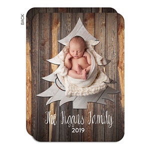 Wood And Tree Premium Holiday Card - Set of 15